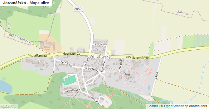 Jaroměřská - mapa ulice