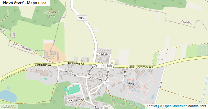 Nová čtvrť - mapa ulice