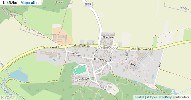 U křížku - mapa ulice