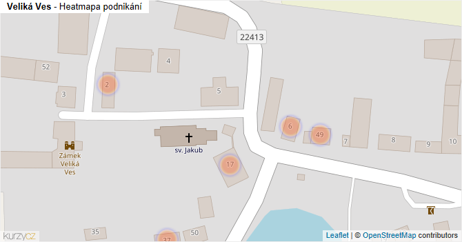 Veliká Ves - mapa podnikání