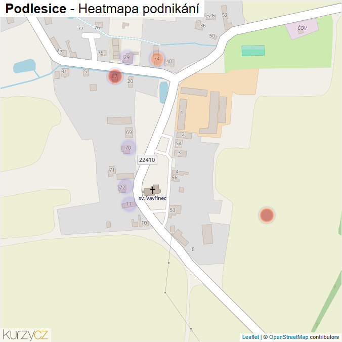 Mapa Podlesice - Firmy v části obce.