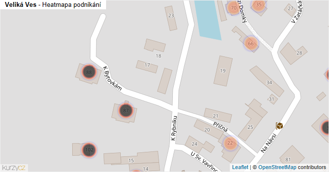 Veliká Ves - mapa podnikání