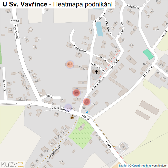 Mapa U Sv. Vavřince - Firmy v ulici.