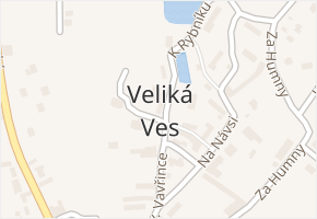 Veliká Ves v obci Veliká Ves - mapa části obce