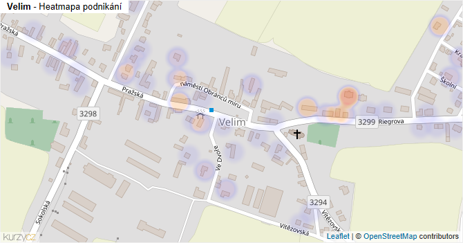 Velim - mapa podnikání