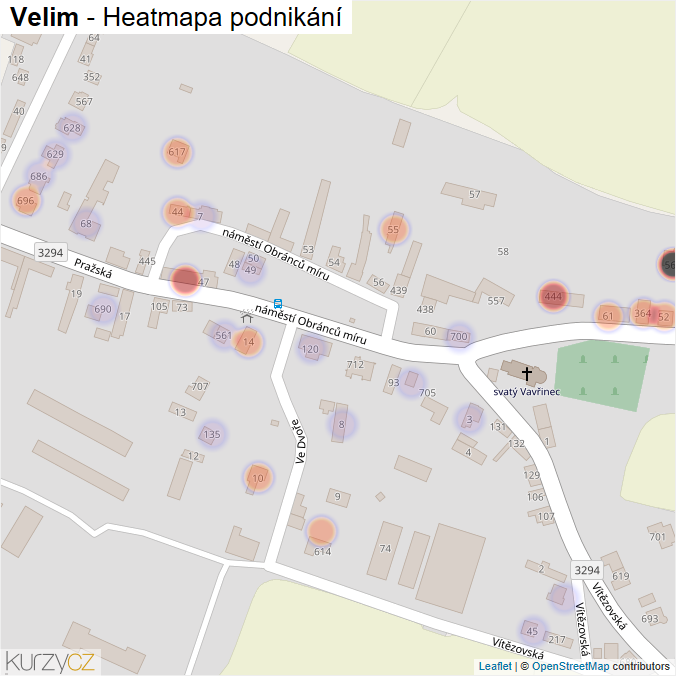 Mapa Velim - Firmy v obci.