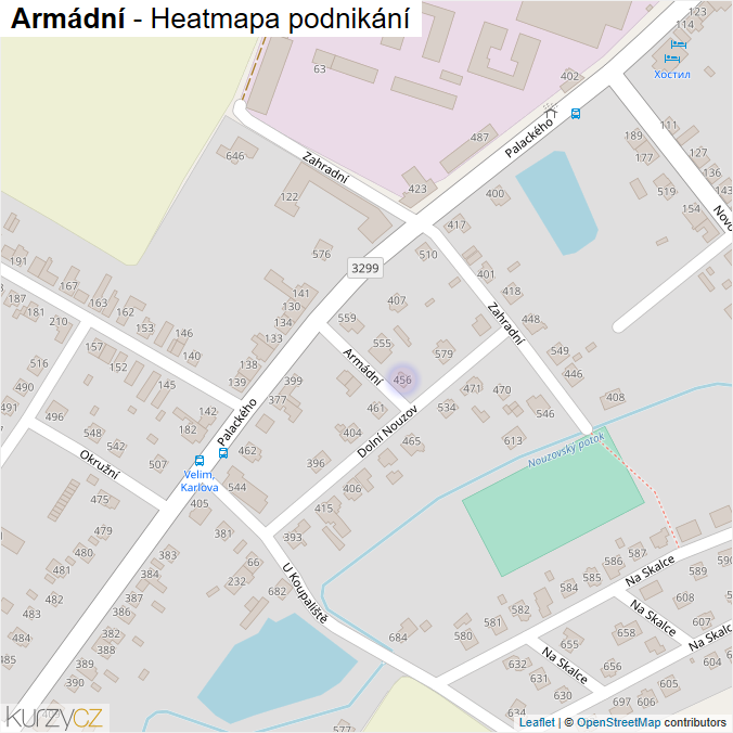 Mapa Armádní - Firmy v ulici.