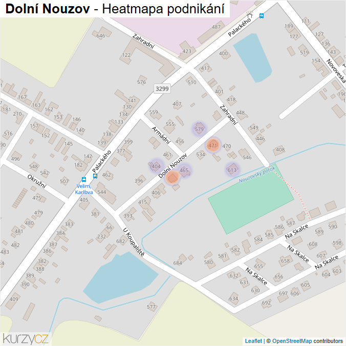 Mapa Dolní Nouzov - Firmy v ulici.