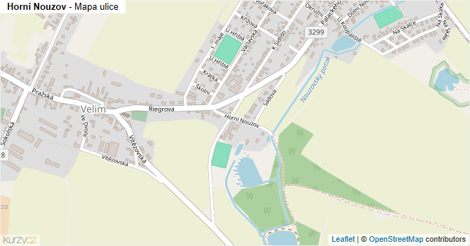 Horní Nouzov - mapa ulice