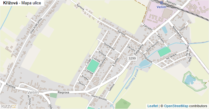 Křížová - mapa ulice