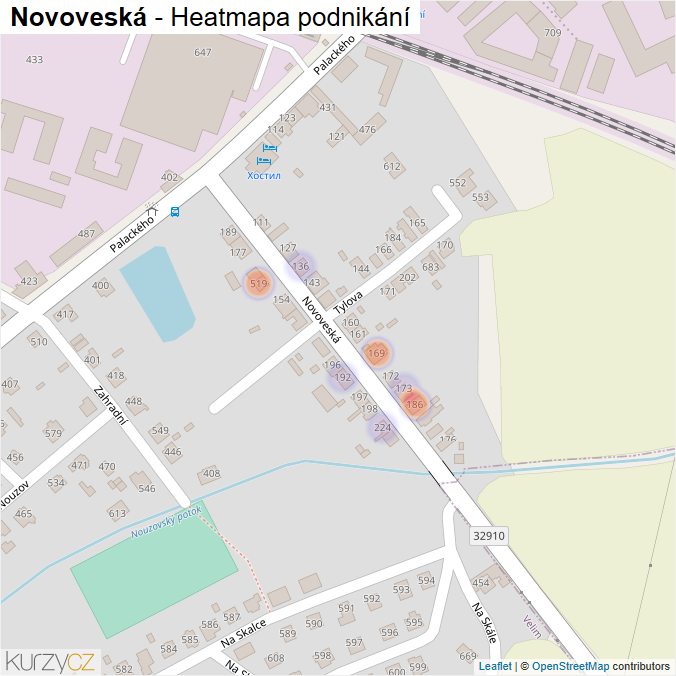 Mapa Novoveská - Firmy v ulici.