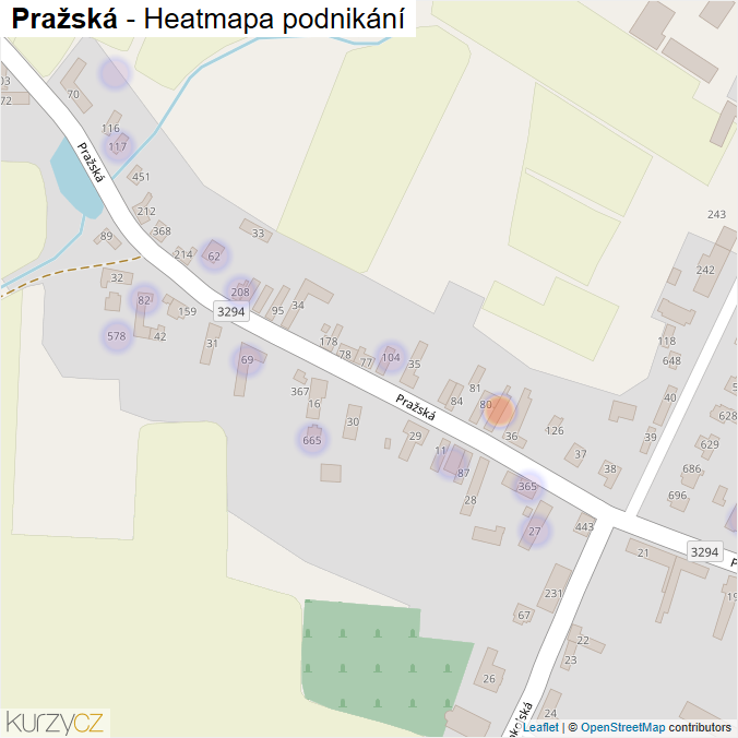 Mapa Pražská - Firmy v ulici.