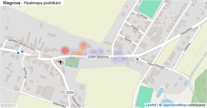Riegrova - mapa podnikání