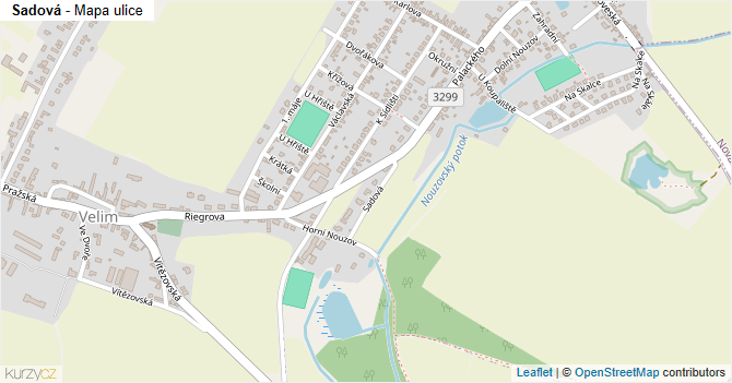 Sadová - mapa ulice