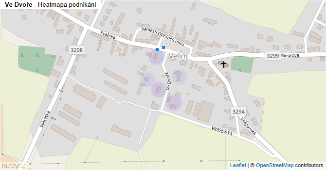Ve Dvoře - mapa podnikání