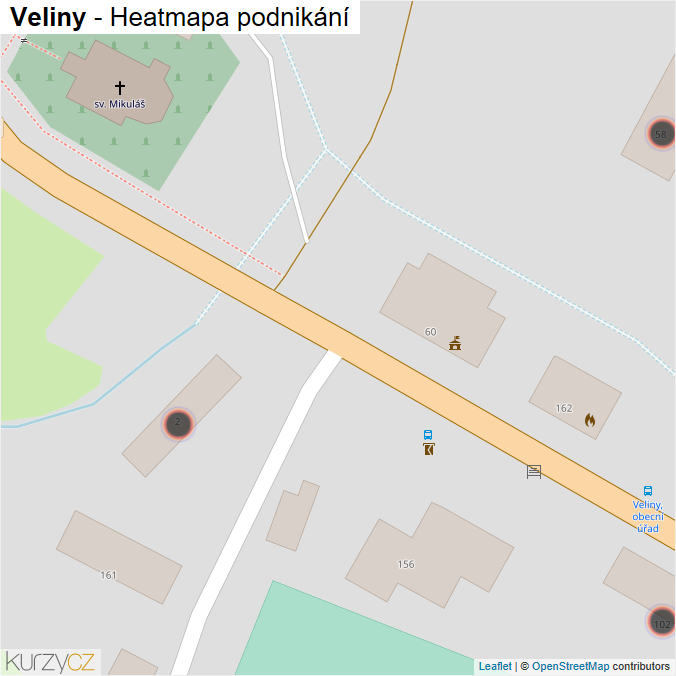 Mapa Veliny - Firmy v obci.