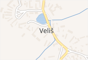 Veliš v obci Veliš - mapa části obce