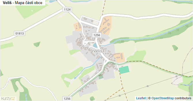 Veliš - mapa části obce
