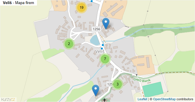 Veliš - mapa firem