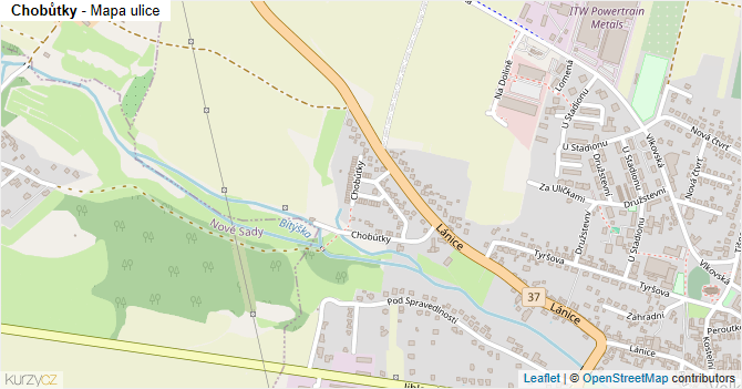 Chobůtky - mapa ulice