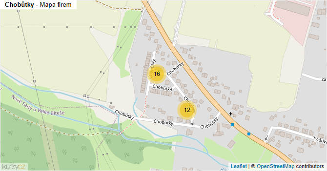 Chobůtky - mapa firem
