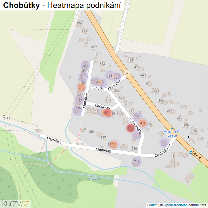 Mapa Chobůtky - Firmy v ulici.