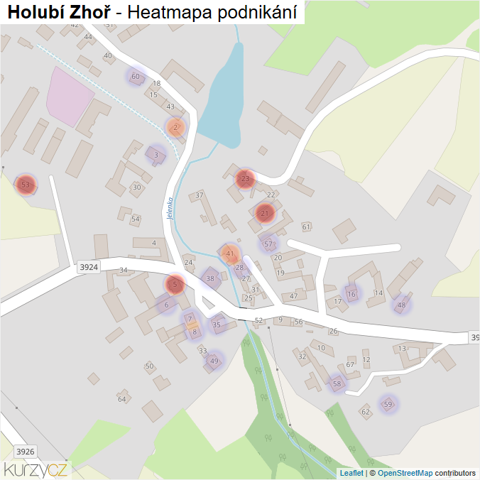 Mapa Holubí Zhoř - Firmy v části obce.