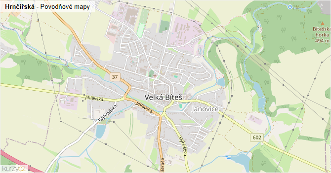 Hrnčířská - záplavové mapy stoleté vody