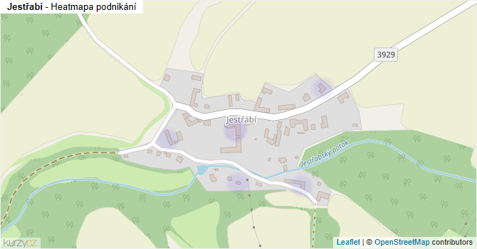 Jestřabí - mapa podnikání