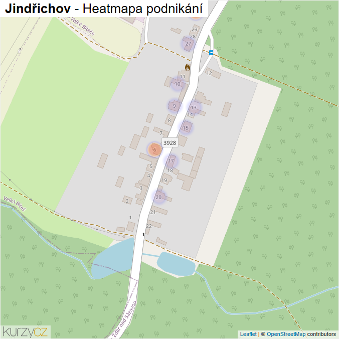 Mapa Jindřichov - Firmy v části obce.