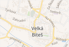 Kostelní v obci Velká Bíteš - mapa ulice