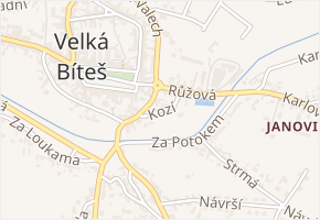 Kozí v obci Velká Bíteš - mapa ulice