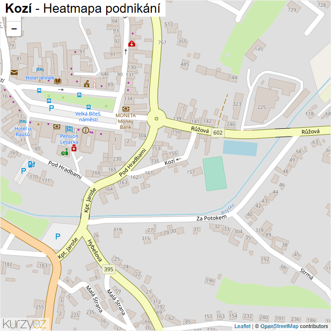 Mapa Kozí - Firmy v ulici.