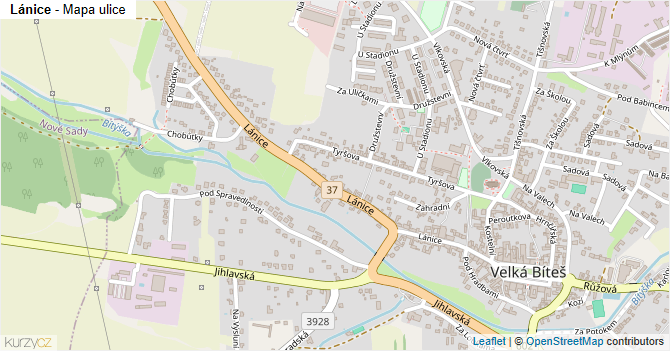Lánice - mapa ulice