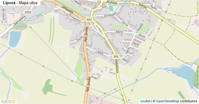 Lípová - mapa ulice