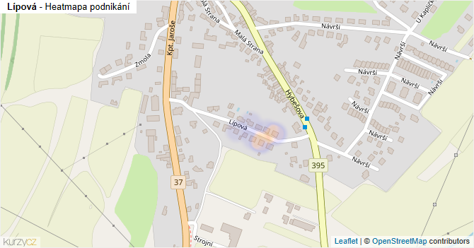 Lípová - mapa podnikání