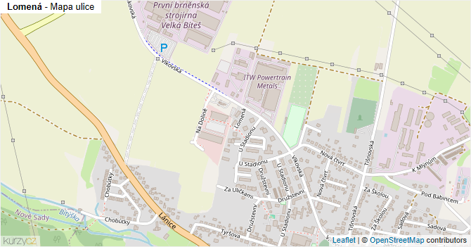 Lomená - mapa ulice