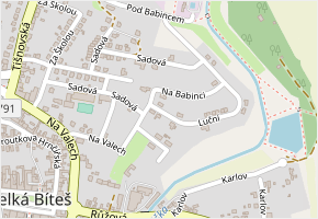 Luční v obci Velká Bíteš - mapa ulice