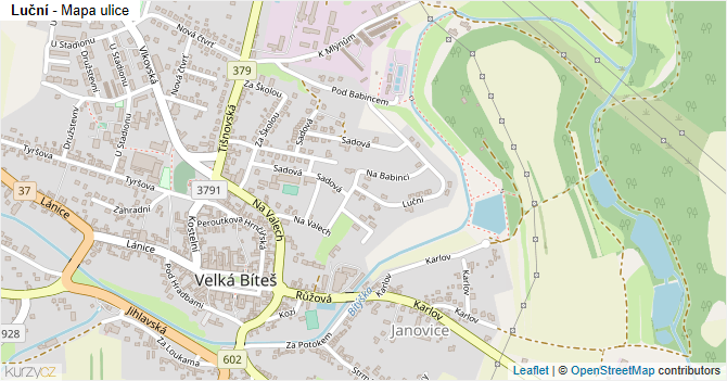 Luční - mapa ulice