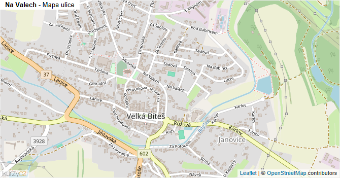 Na Valech - mapa ulice