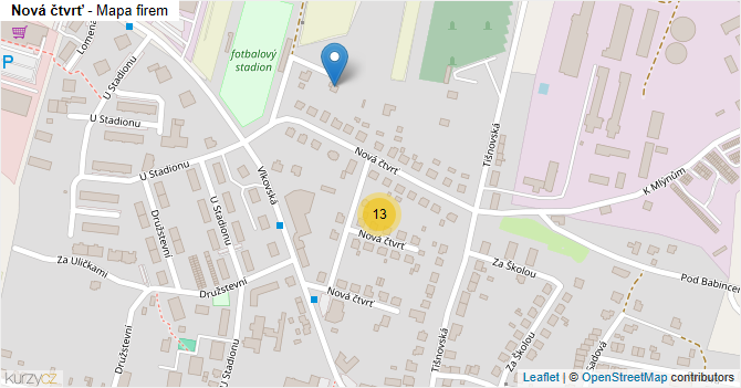 Nová čtvrť - mapa firem