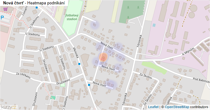 Nová čtvrť - mapa podnikání