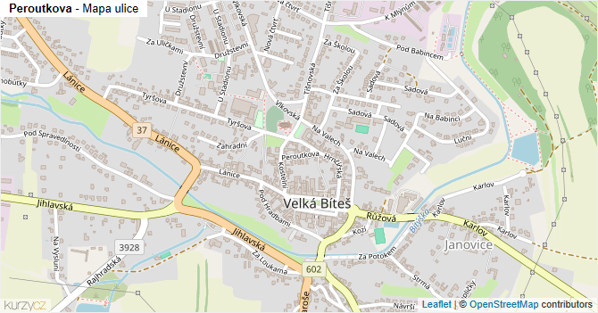 Peroutkova - mapa ulice
