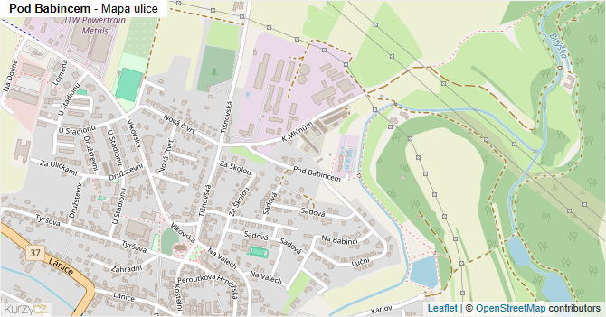 Pod Babincem - mapa ulice