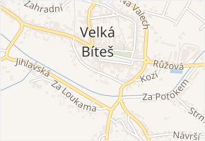 Pod Hradbami v obci Velká Bíteš - mapa ulice