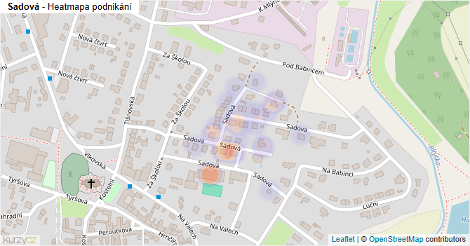 Sadová - mapa podnikání