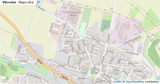 Vlkovská - mapa ulice