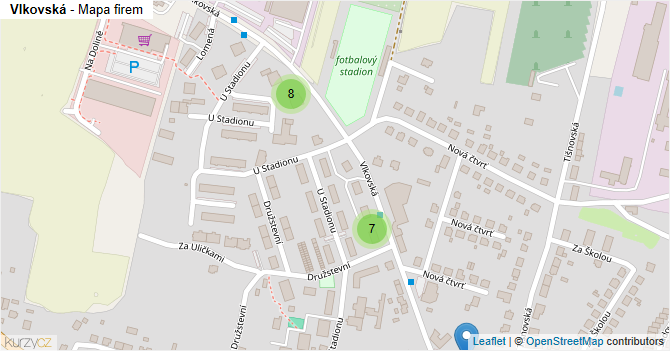 Vlkovská - mapa firem