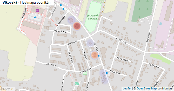 Vlkovská - mapa podnikání