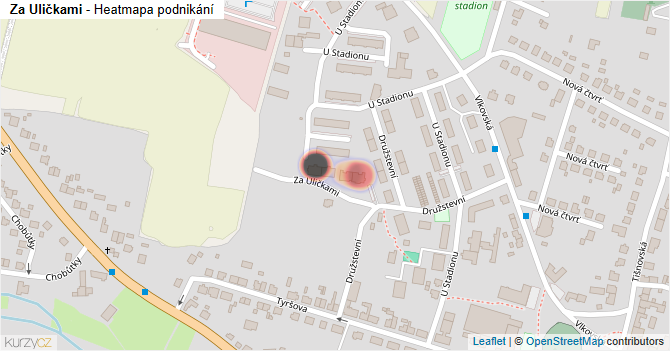 Za Uličkami - mapa podnikání